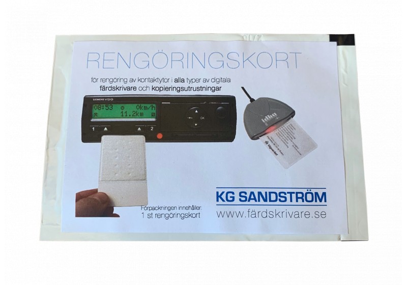 Rengöringskort torr VDO/Stoneridge digitala färdskrivare